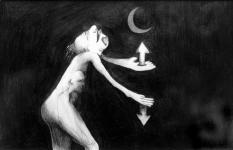 A question of direction  1990  pencil on paper  15 x 21 cm  SOLD