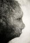 Child profile (detail)  2008  charcoal on paper  61 x 48 cm  SOLD