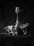  I AM SPIRIT  2017 oil, acrylic steel, ash  90H x 90W x 40Dcm