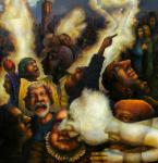 The Triptych (detail) Mathew 27/50-54  1991-2004 oil on linen 183 x 305 cm  P.O.A.