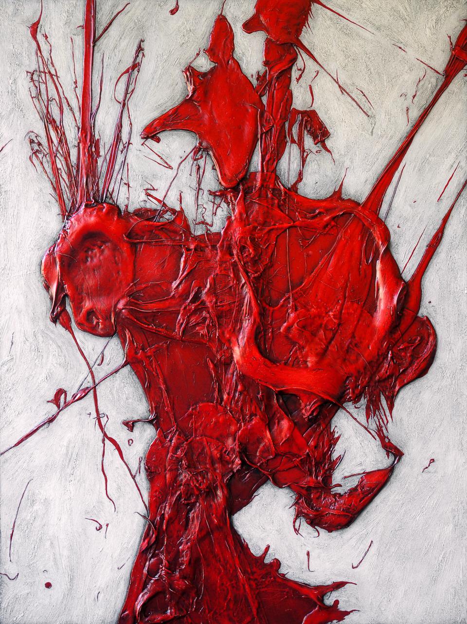 Three Heads Rejoicing   (Panel 3)  oil and acrylic on board   122 x 91cm $7,500