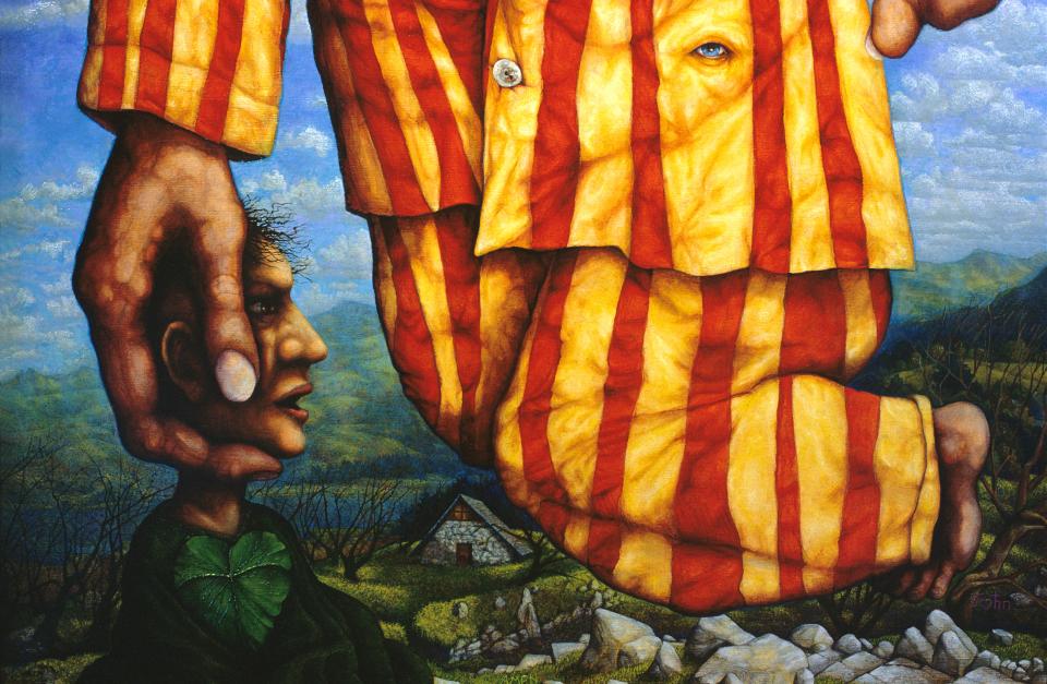 The Prisoner  (Detail - Captured Mind)  1995  oil on linen  136 x 91cm  SOLD