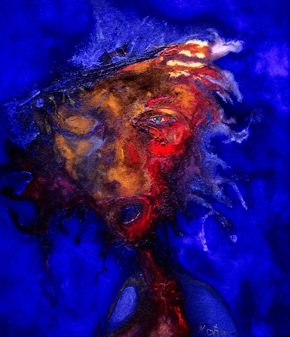 Blue  1989  oil and pigment on canvas  56 x 41 cm  SOLD