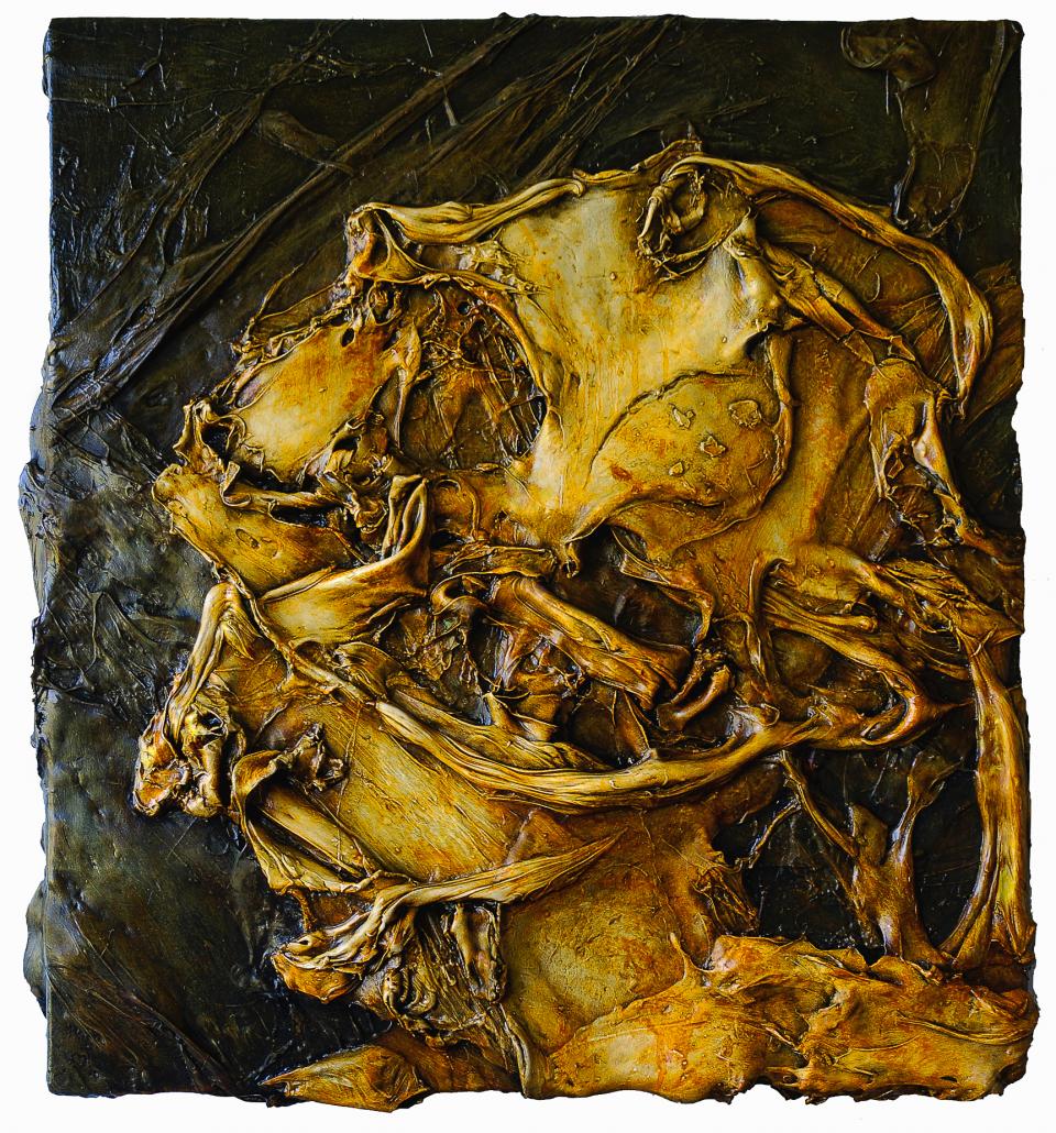 Emerging   2012  oil and acrylic on board 73 x 67 cm  SOLD