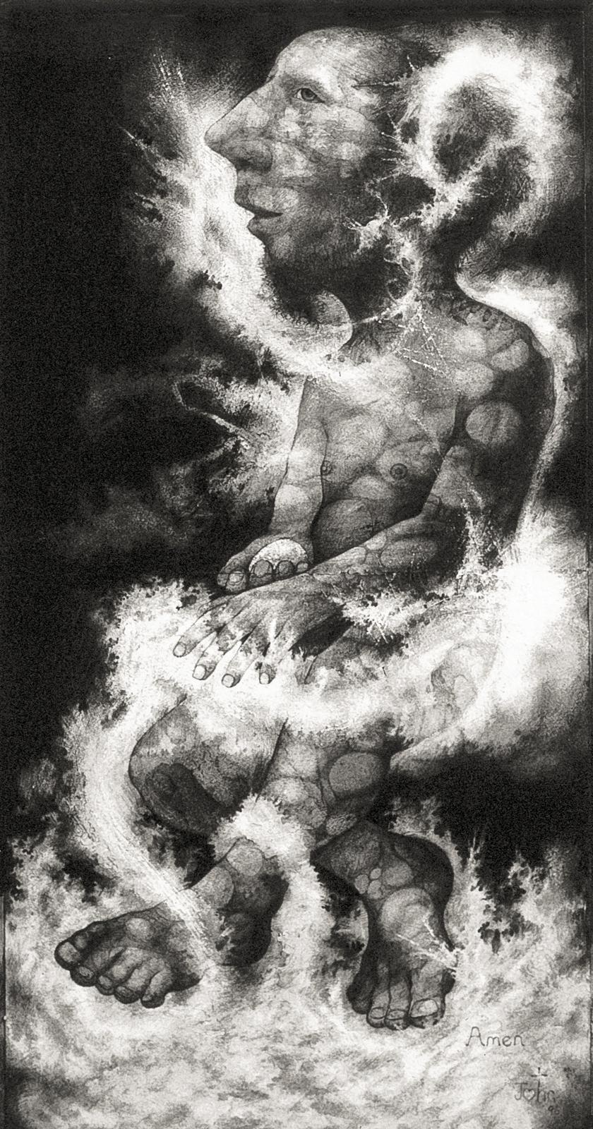  Luke 11:11-13  1997  graphite on paper  68 x 35 cm    SOLD