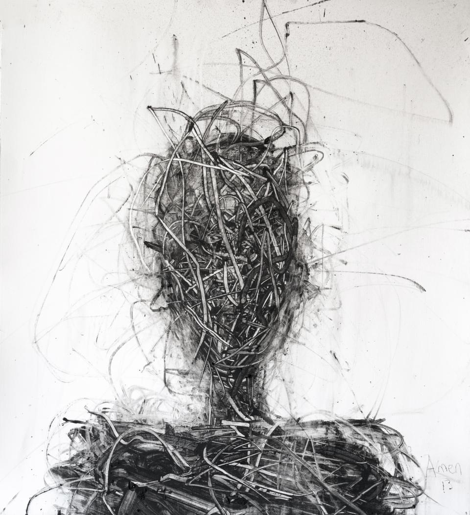Amen Drawing  2013   chacoal on paper  73cm x 67cm 