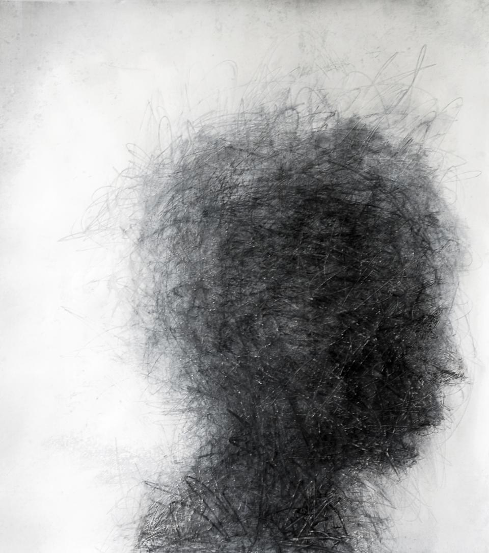 Head   charcoal and  acrylic on Paper 124 x 114 cm    SOLD 