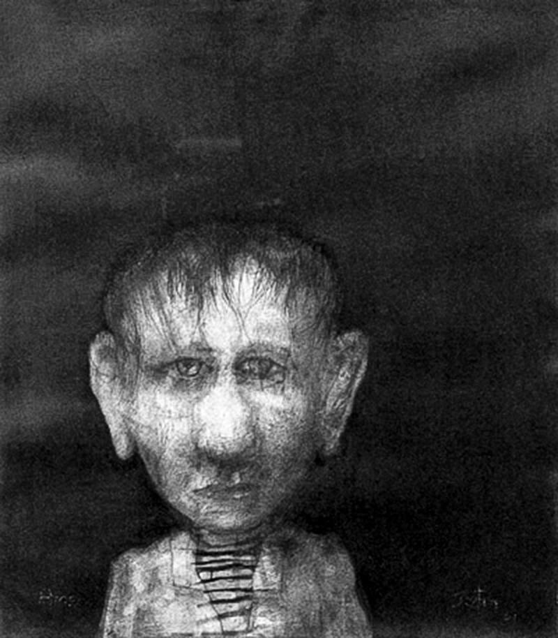 Hurt  2001  graphite and charcoal  on paper  46 x 36 cm  SOLD