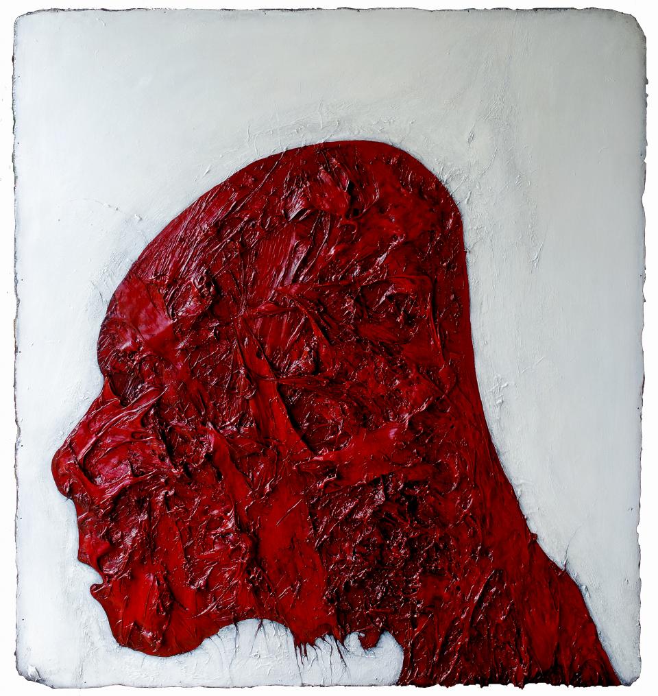 Madder Head 2009 oil and acrylic on board 119 x 109 cm   SOLD 