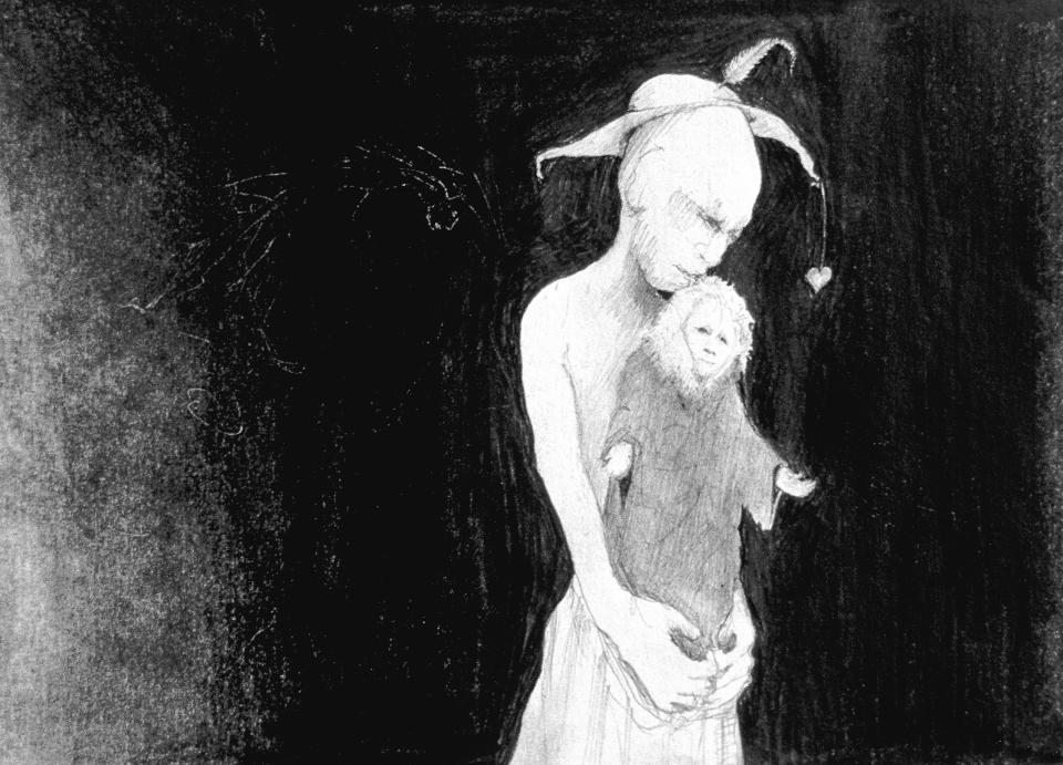 Father and Son  1991  pencile on paper  15 x 21 cm  SOLD