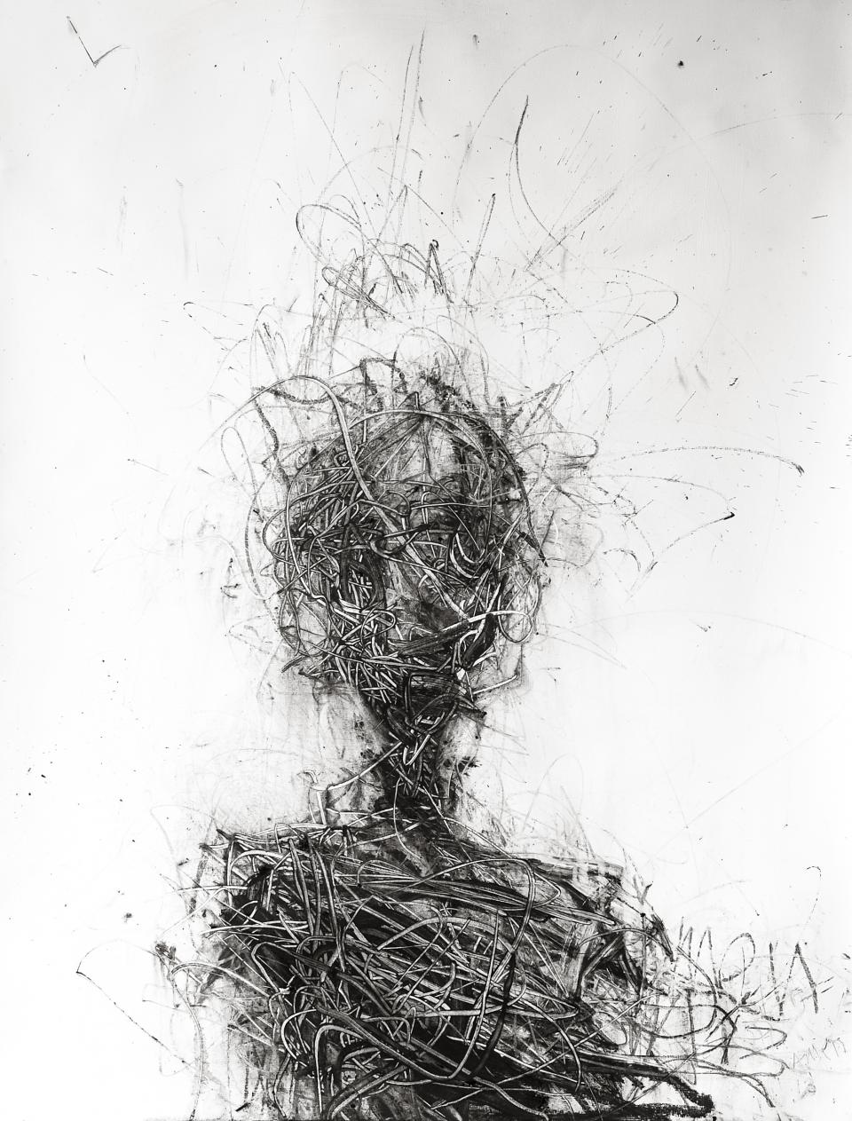 Amen Drawing 2013 chacoal on paper  114cm x 87cm  SOLD