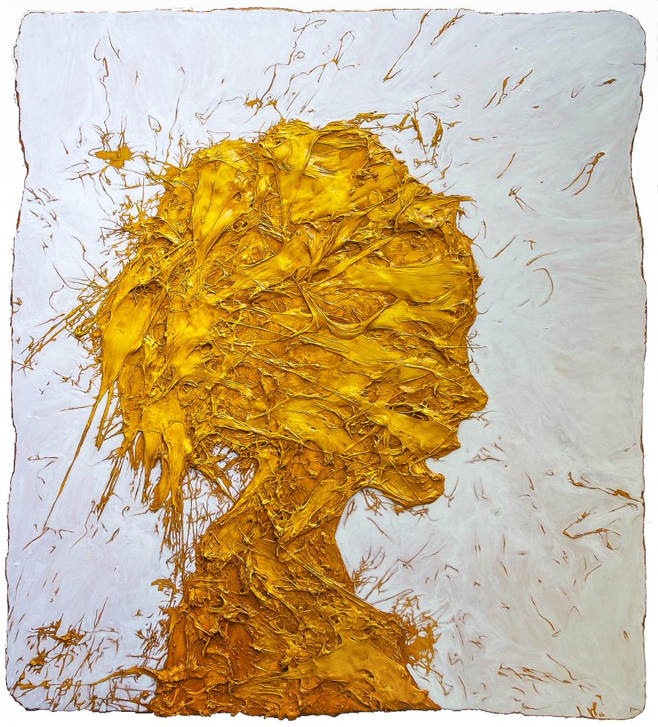 Leonie   2009   oil and acrylic on board 130 x 117cm