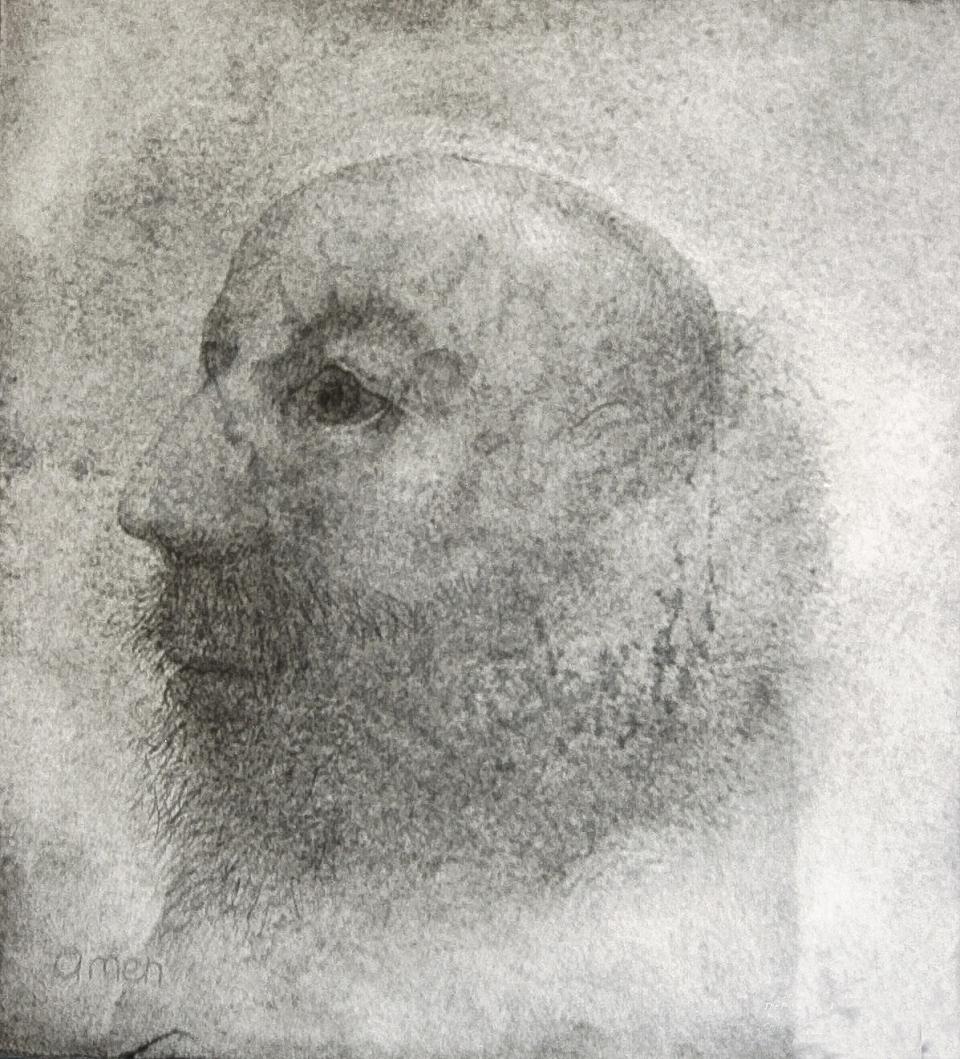 The Prophet  2002  pencile on paper  21 x 20 cm SOLD