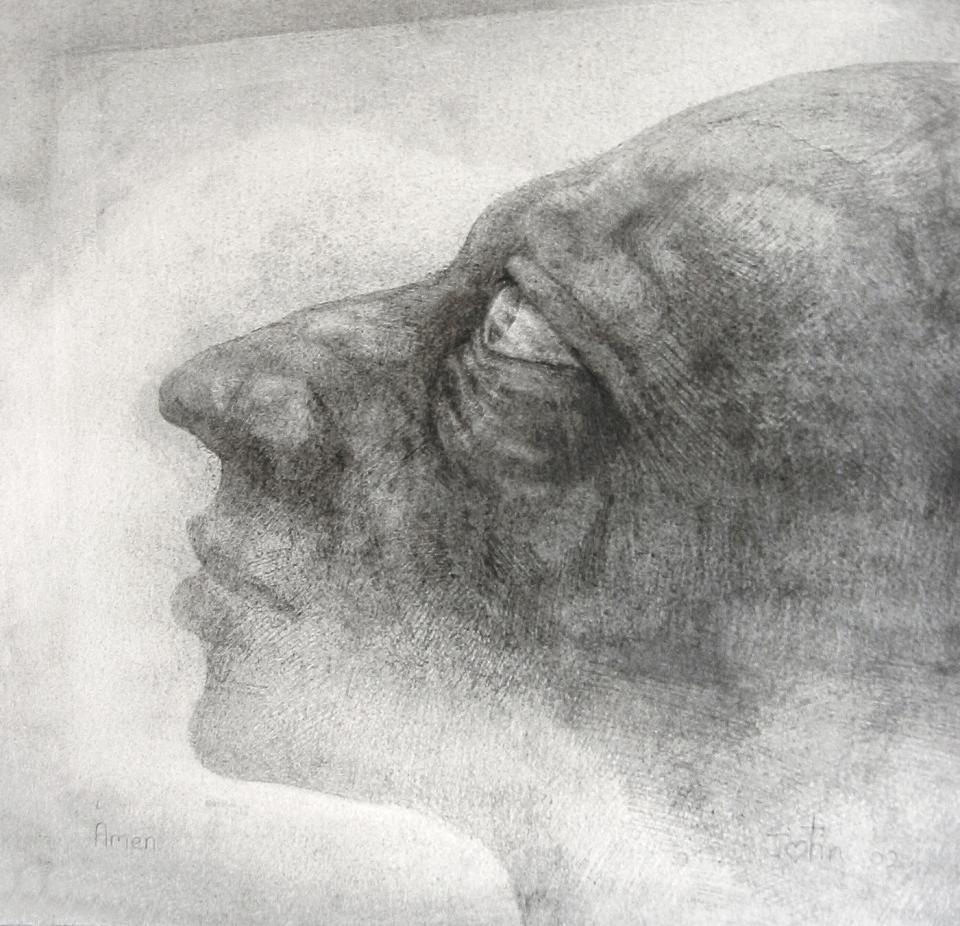 Waiting  2002  penile on paper  30 x 32 cm  SOLD