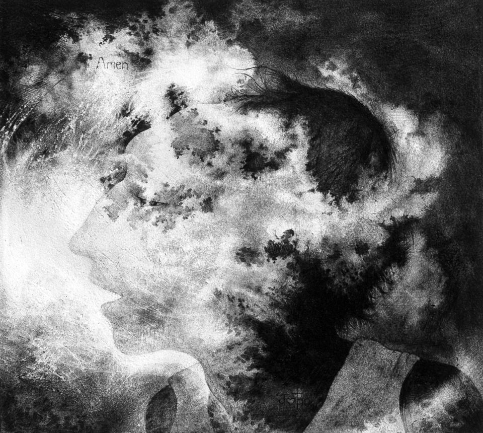 For Yours O God is the Power and the Glory  1995  pencile on paper  30 x 33cm    SOLD
