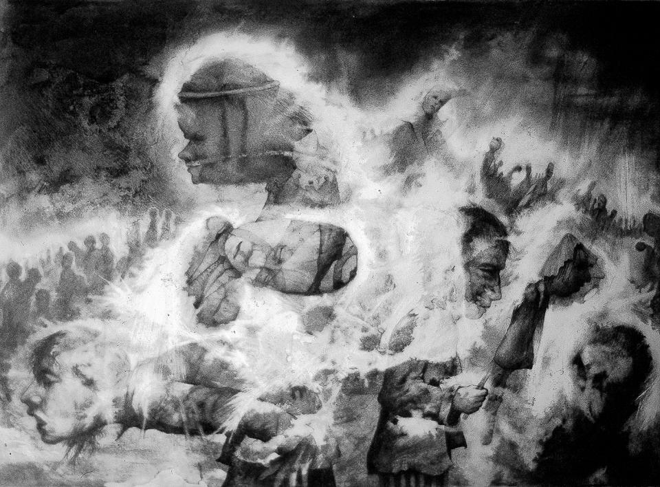 Matthew 24:27  1995  pencil on paper --x -- cm   SOLD