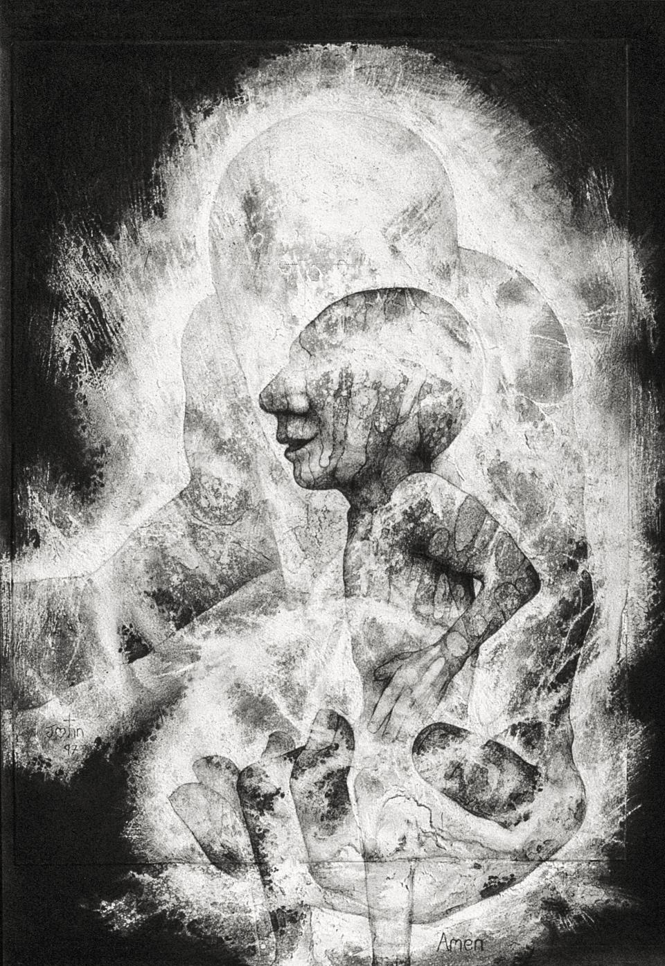 The Refiner (Malachi 3:3)  1997  pencil on paper  49 x 33 cm   SOLD